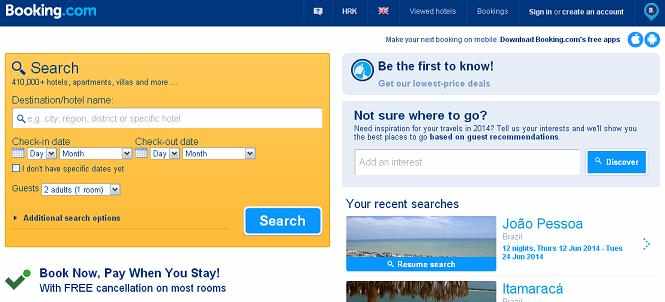 Booking.com - najveća i najpoznatija internet agencija, više od 400.000 apartmana i hotela diljem svijeta